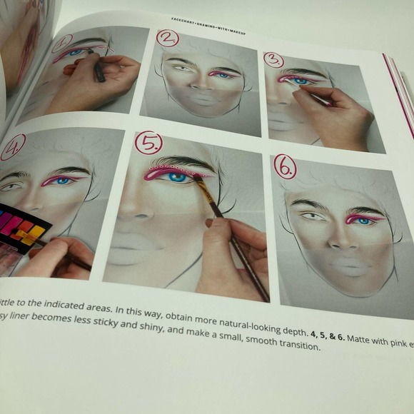 Facechart Drawing With Makeup Liza Kondrevich Hardcover Cosmetology Book - Picture 12 of 14